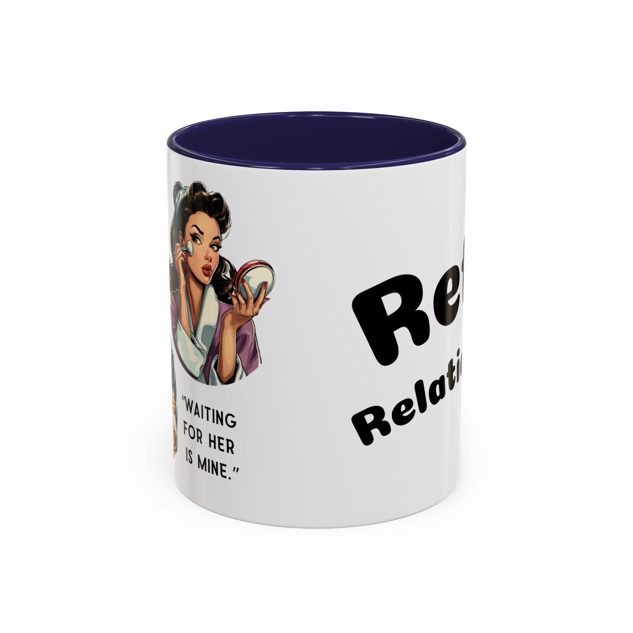 Retro Relationship Couple — ' Running Late Is My Thing/Waiting for Her Is Mine'