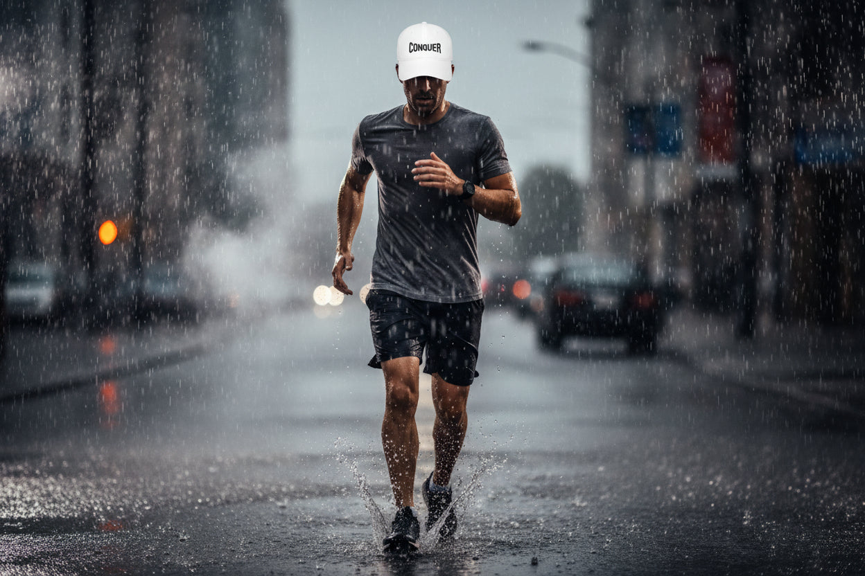 CONQUER— Overcome The Obstacles | Rebel Light House On Demand Adjustable Cap