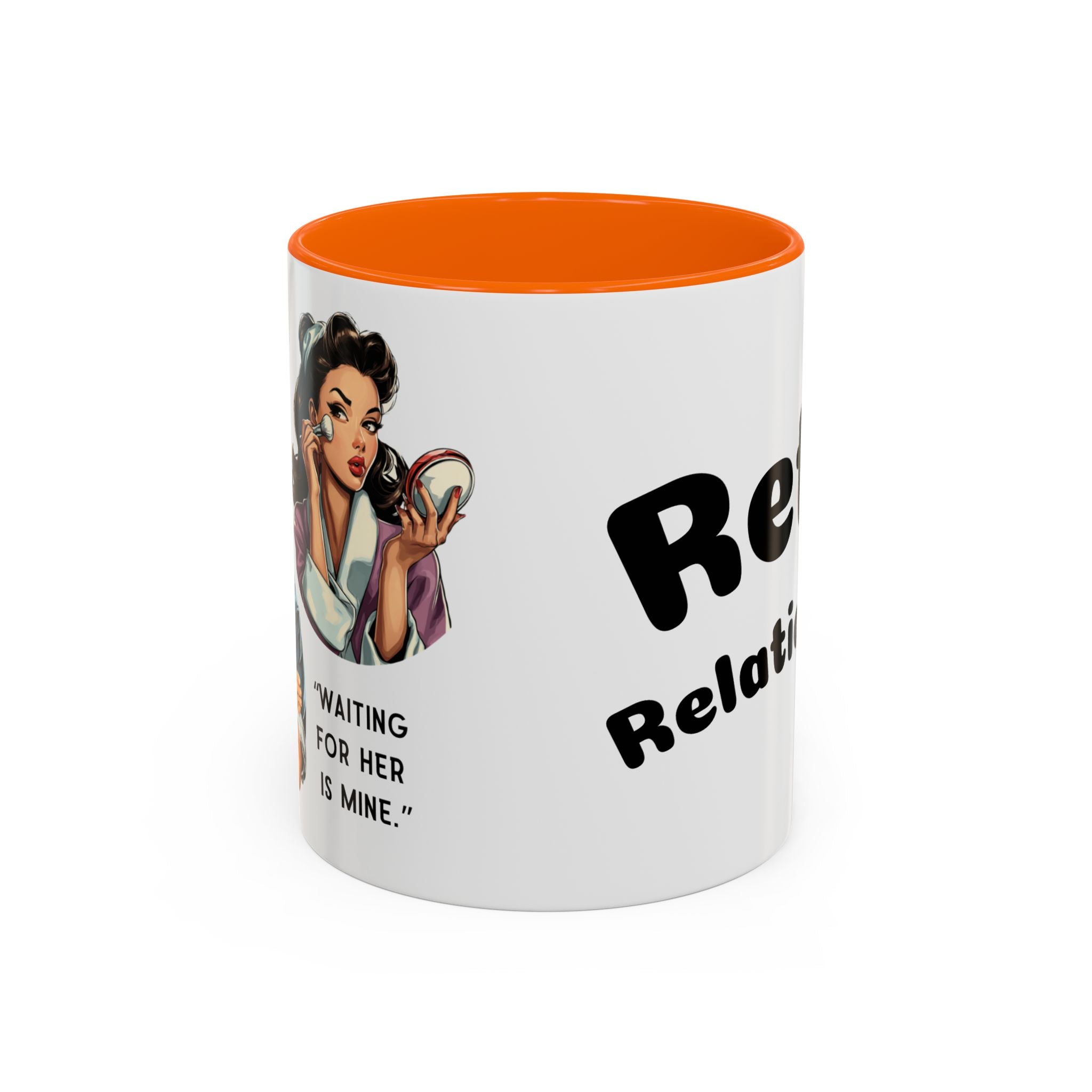 Retro Relationship Couple — ' Running Late Is My Thing/Waiting for Her Is Mine'