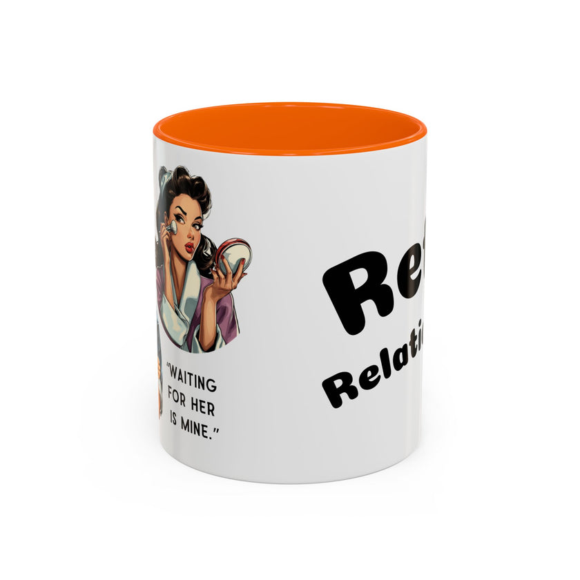 Retro Relationship Couple — ' Running Late Is My Thing/Waiting for Her Is Mine'