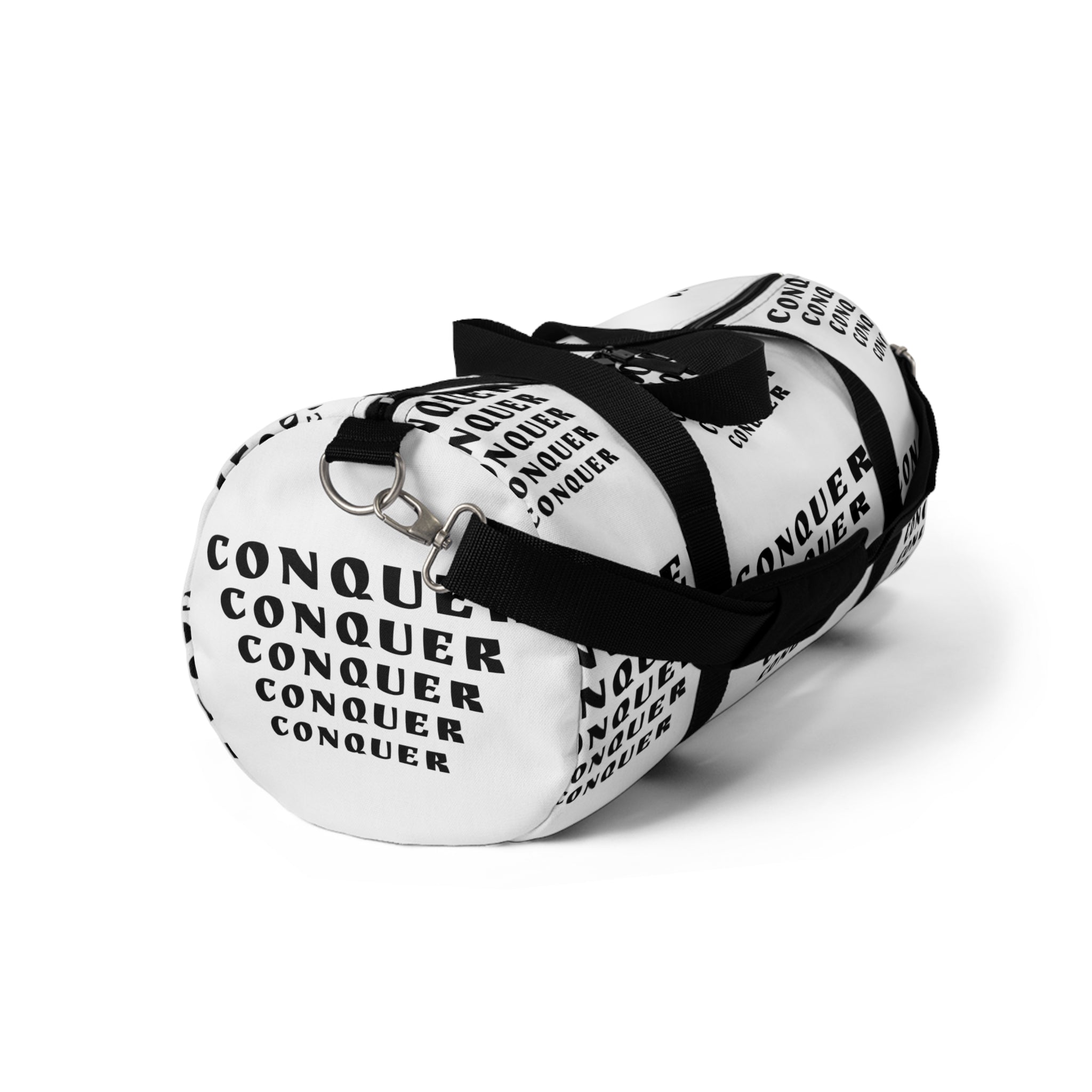 CONQUER — Overcome The Obstacles | Rebel Light House On Demand Graphic Duffle Bag