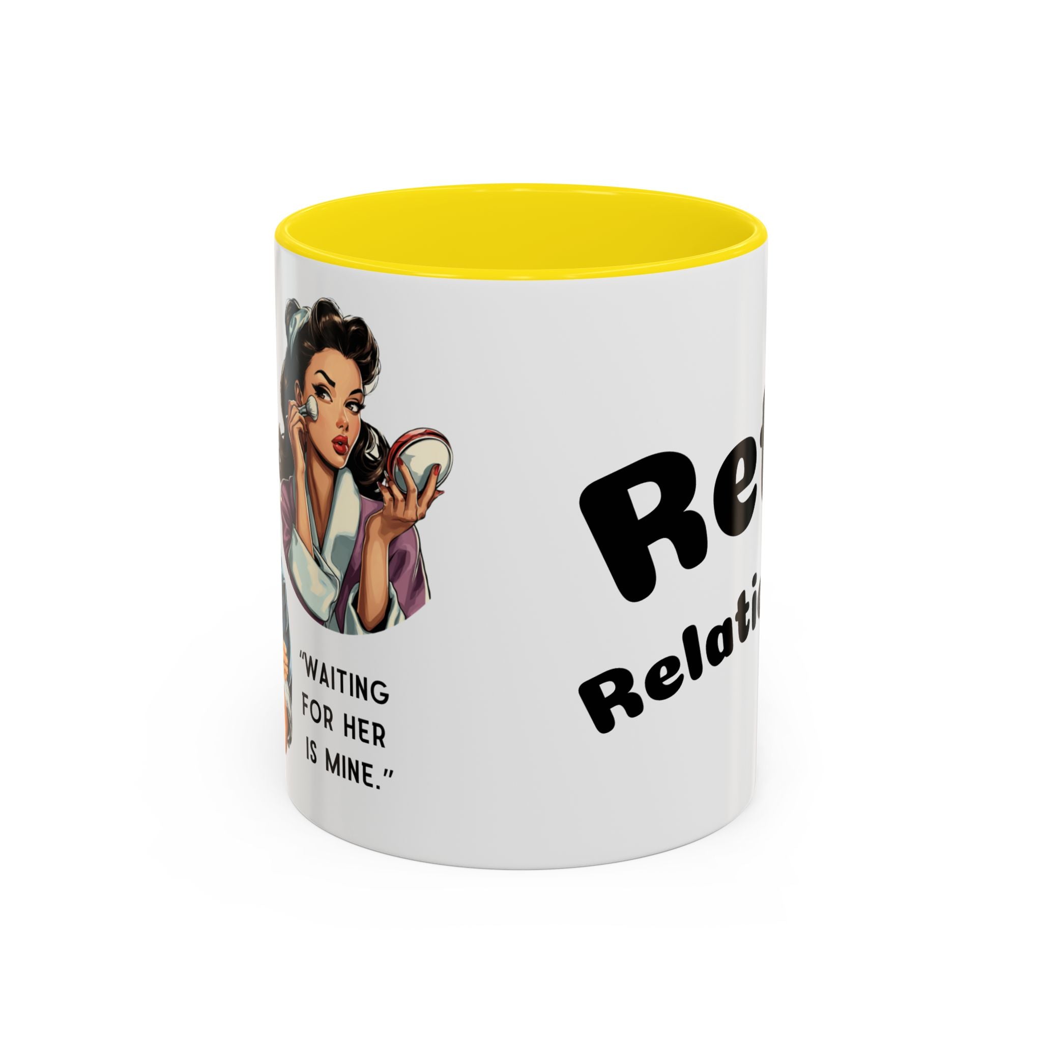 Retro Relationship Couple — ' Running Late Is My Thing/Waiting for Her Is Mine'