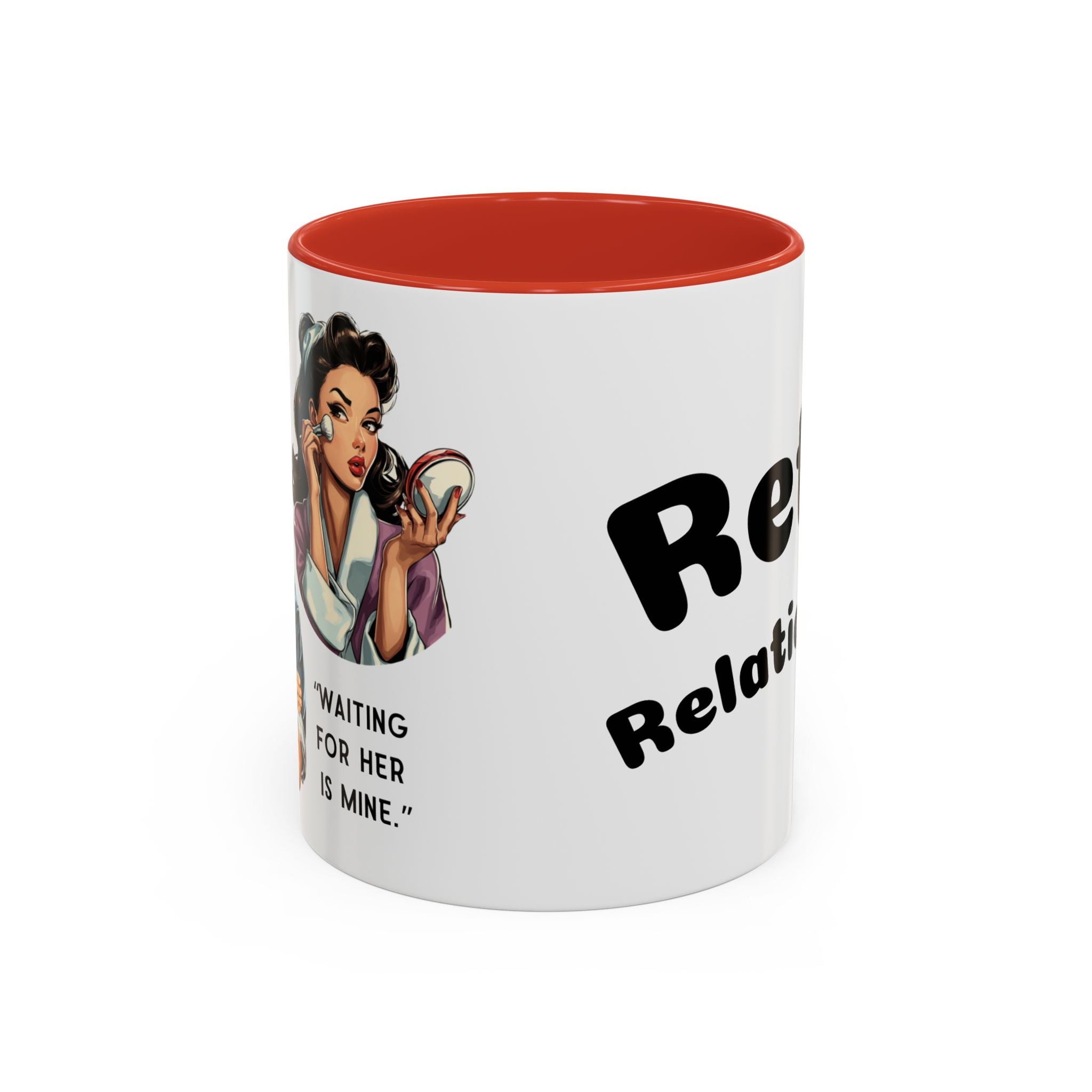 Retro Relationship Couple — ' Running Late Is My Thing/Waiting for Her Is Mine'