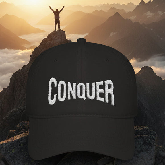 CONQUER— Embroidered Mindset Collection  Baseball Cap