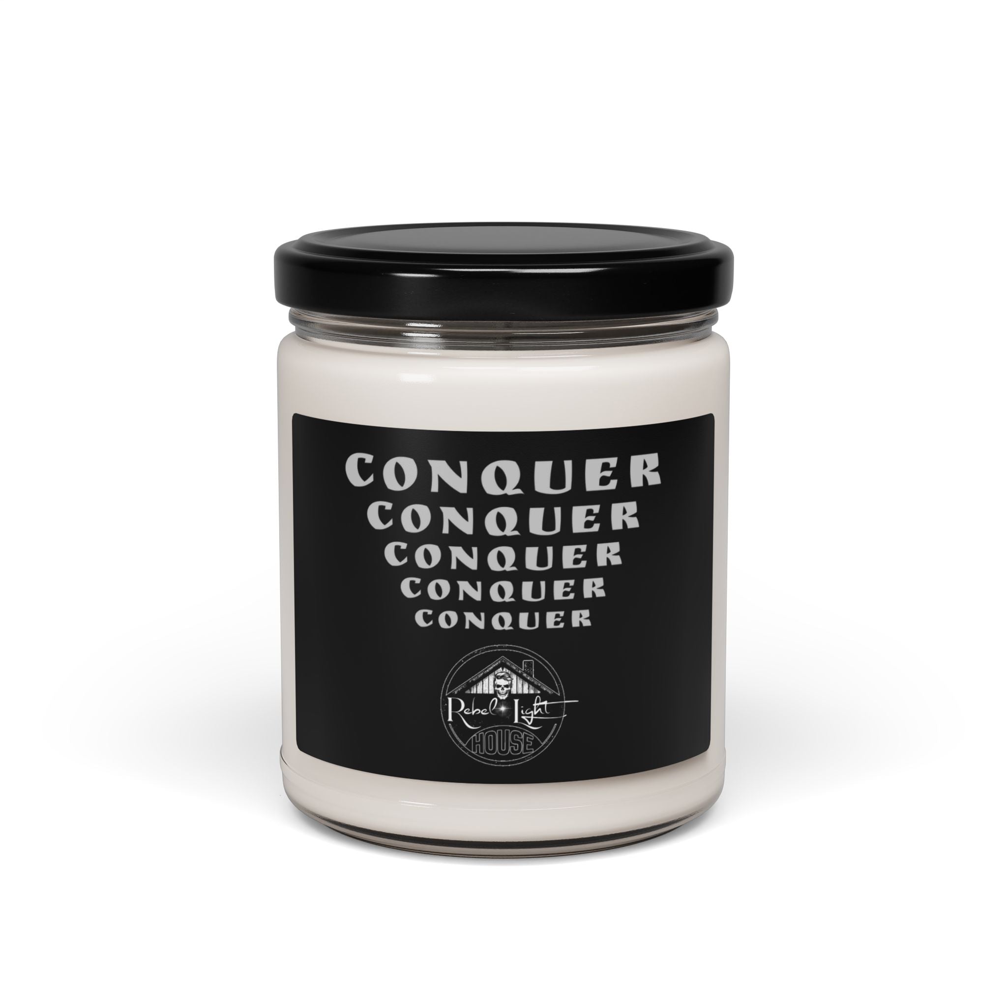 Conquer — Overcome | Rebel Light House-Apple Harvest Scented 9oz Soy Candle