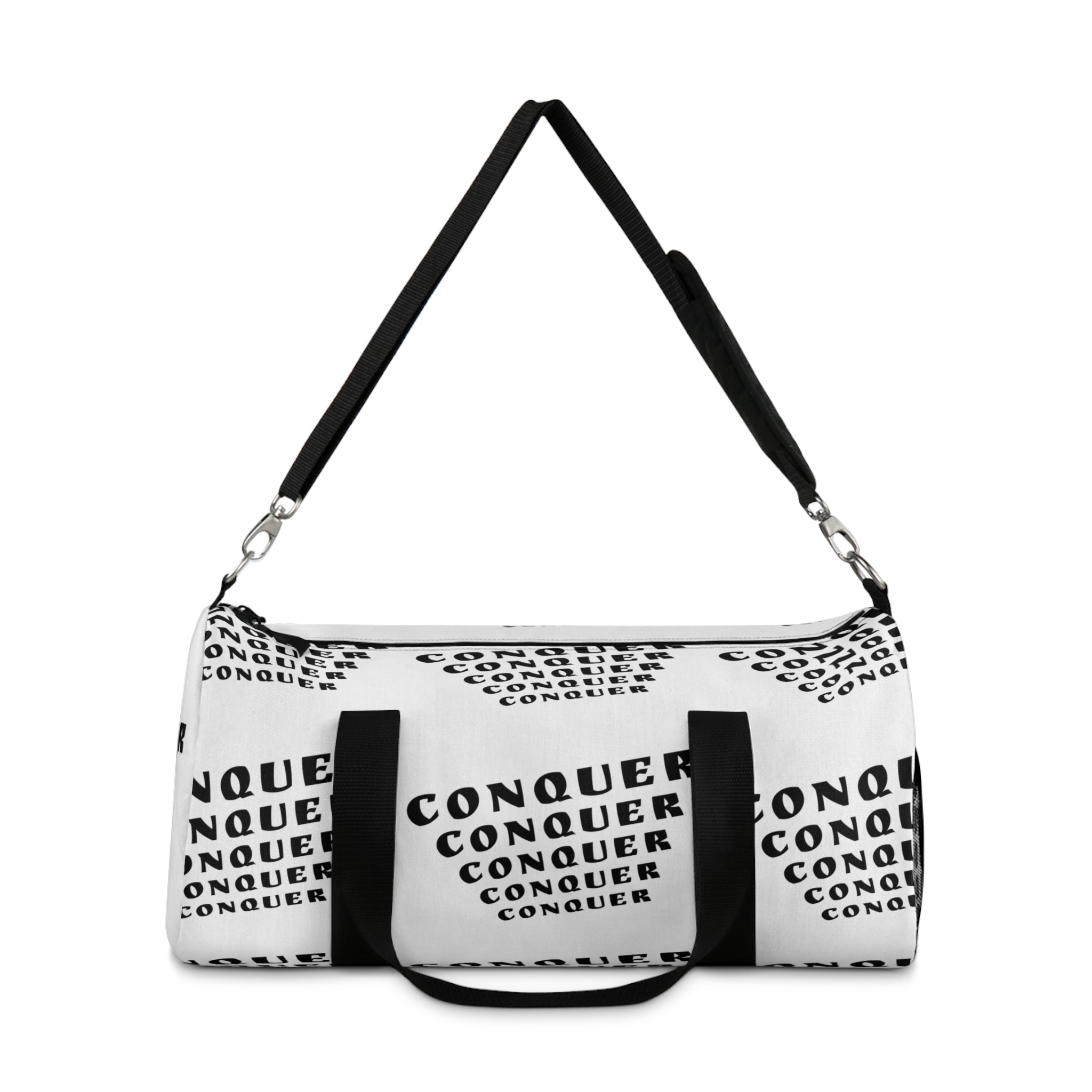 CONQUER — Overcome The Obstacles | Rebel Light House On Demand Graphic Duffle Bag