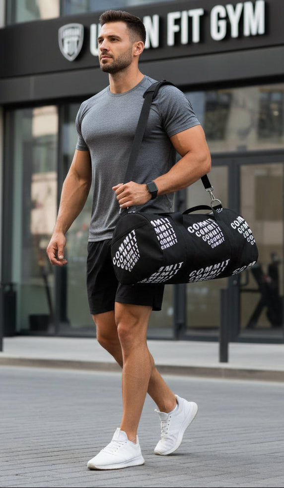 COMMIT— Keep Steady on a Course | Rebel Light House Demand Graphic Duffel Bag