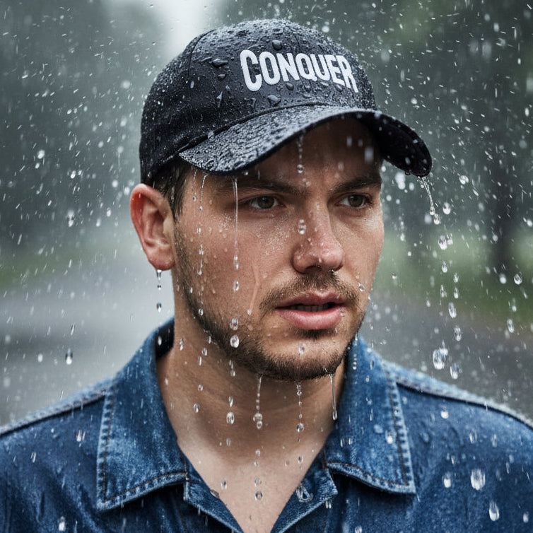 CONQUER— Overcome The Obstacles | Rebel Light House On Demand Adjustable Cap