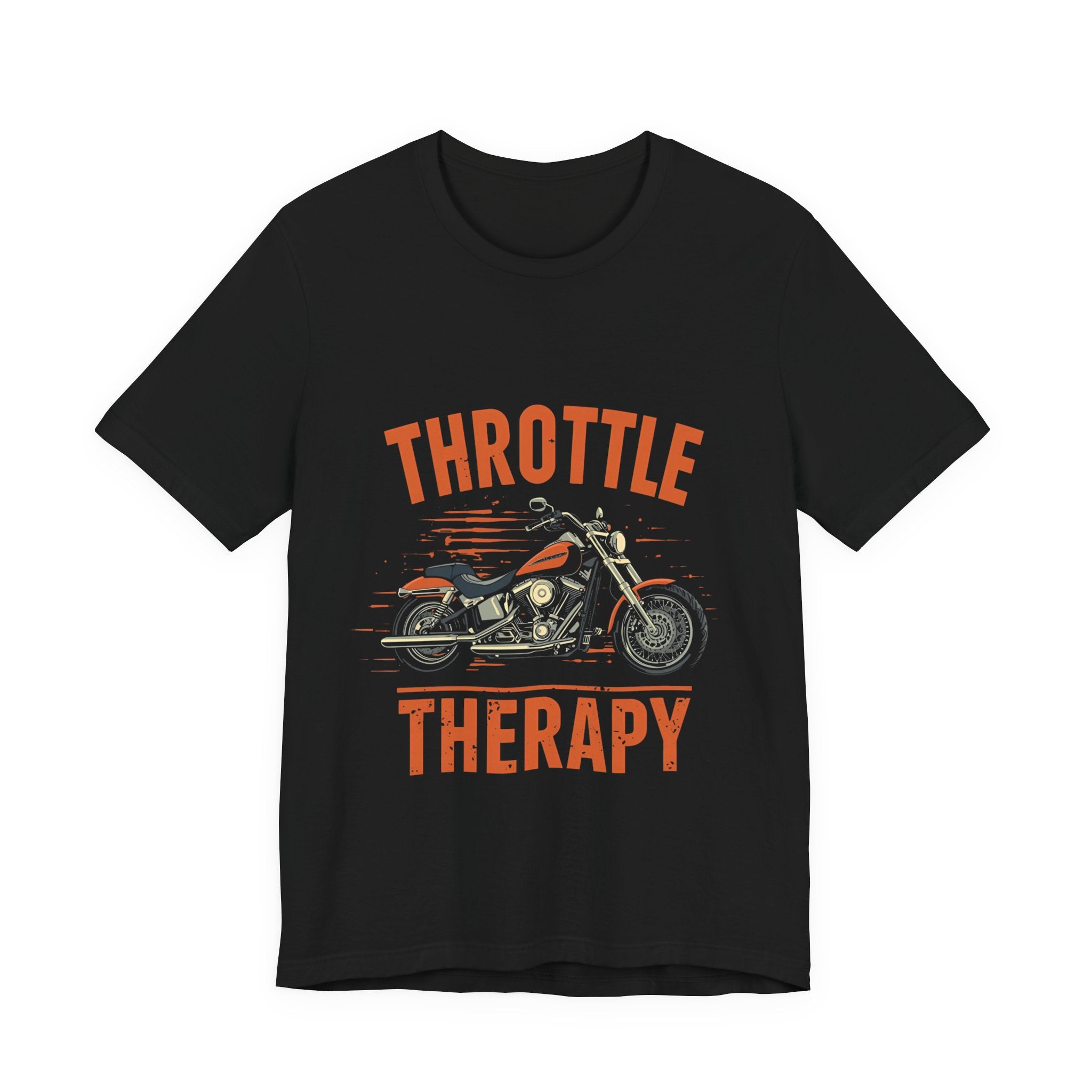 Throttle Therapy Motorcycle T-Shirt | Unisex Tee for Riders, Bikers Gift, Casual Wear, Motorcycle Enthusiast, Black Graphic Tee