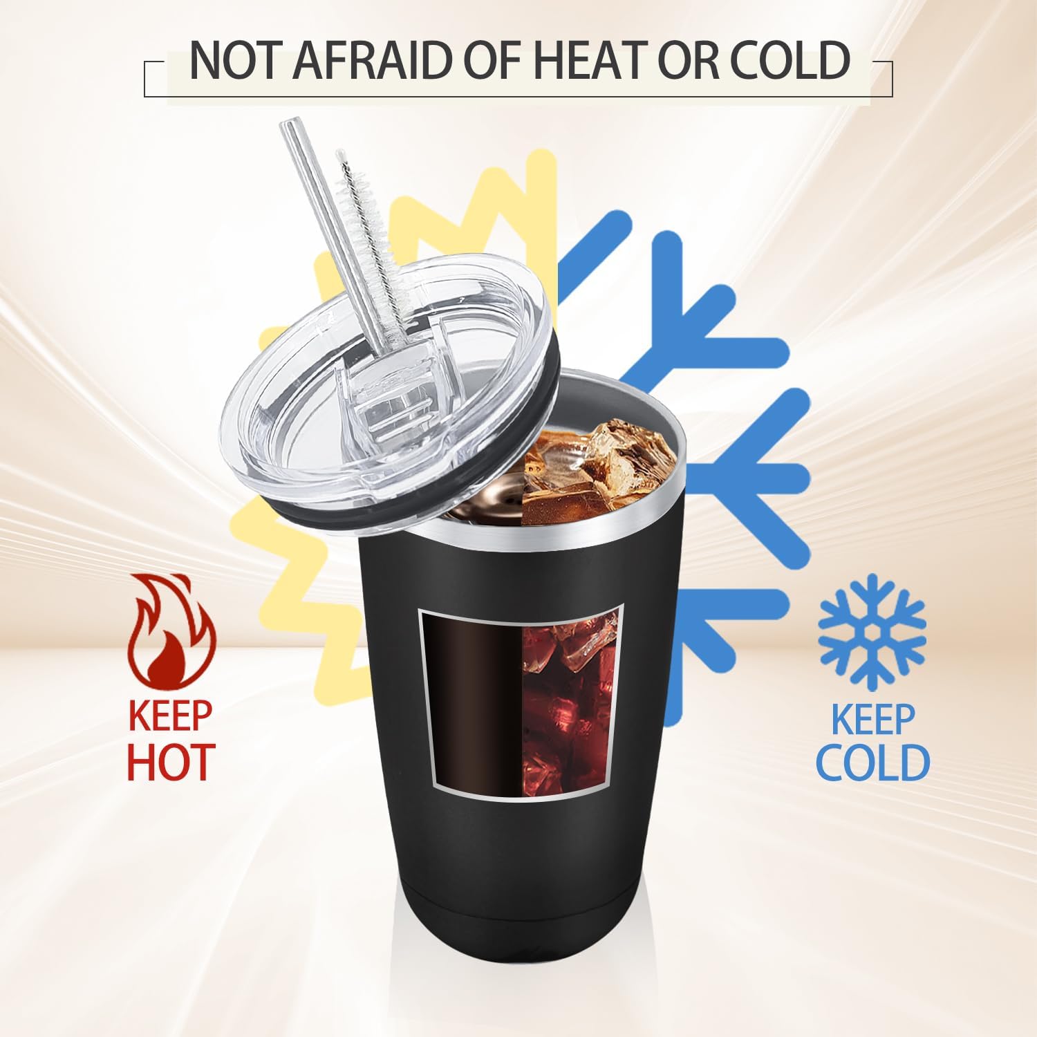 20oz Tumbler With The American Flag and Motorcycle Rider