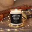 Conquer — Overcome | Rebel Light House-Apple Harvest Scented 9oz Soy Candle