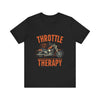 Throttle Therapy Motorcycle T-Shirt | Unisex Tee for Riders, Bikers Gift, Casual Wear, Motorcycle Enthusiast, Black Graphic Tee
