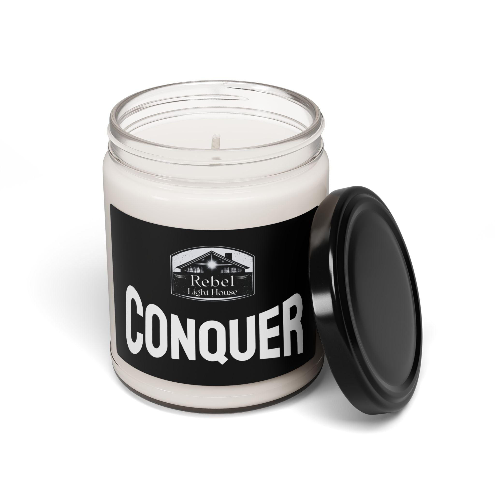 Conquer — Overcome | Rebel Light House-Apple Harvest Scented 9oz Soy Candle