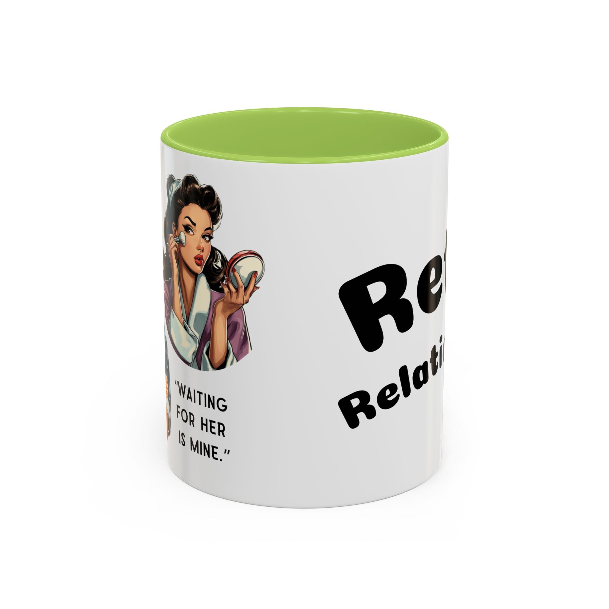 Retro Relationship Couple — ' Running Late Is My Thing/Waiting for Her Is Mine'