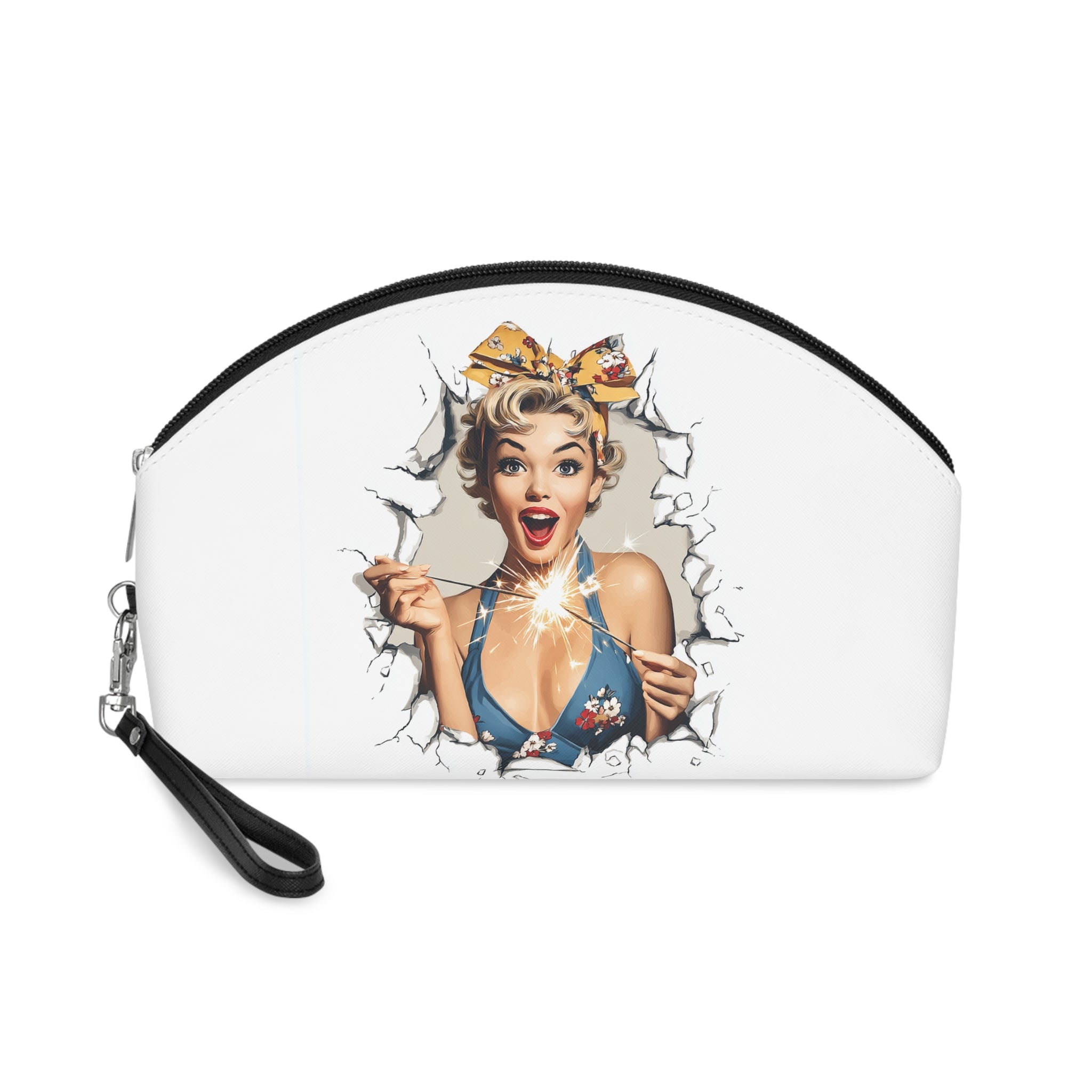 Retro Pin-Up 'I Am The Spark!' Makeup Bag — Cosmetic Pouch for Glam Lovers