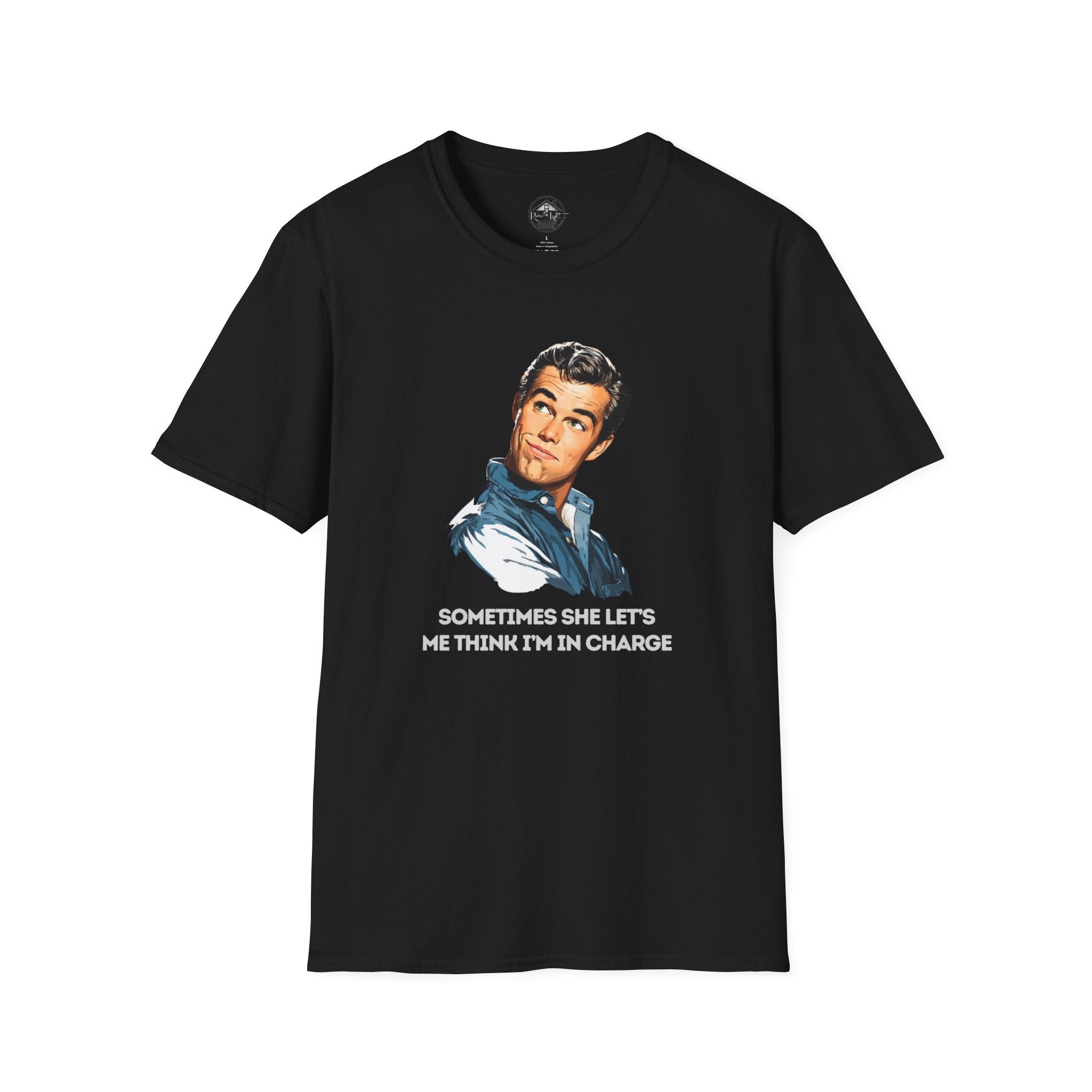 Retro Relationship—  “Sometimes She Lets Me Think I’m In Charge” Men's Graphic Tee
