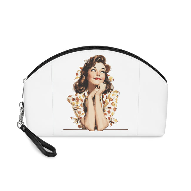 Retro Makeup Bag – “Everything Happens For A Reason” Cosmetic Pouch with Vintage Pinup Design
