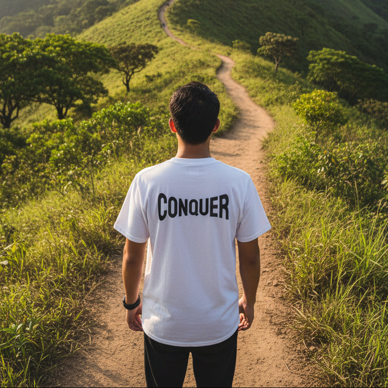 CONQUER— Overcome The Obstacles | Rebel Light House On Demand Graphic Tee