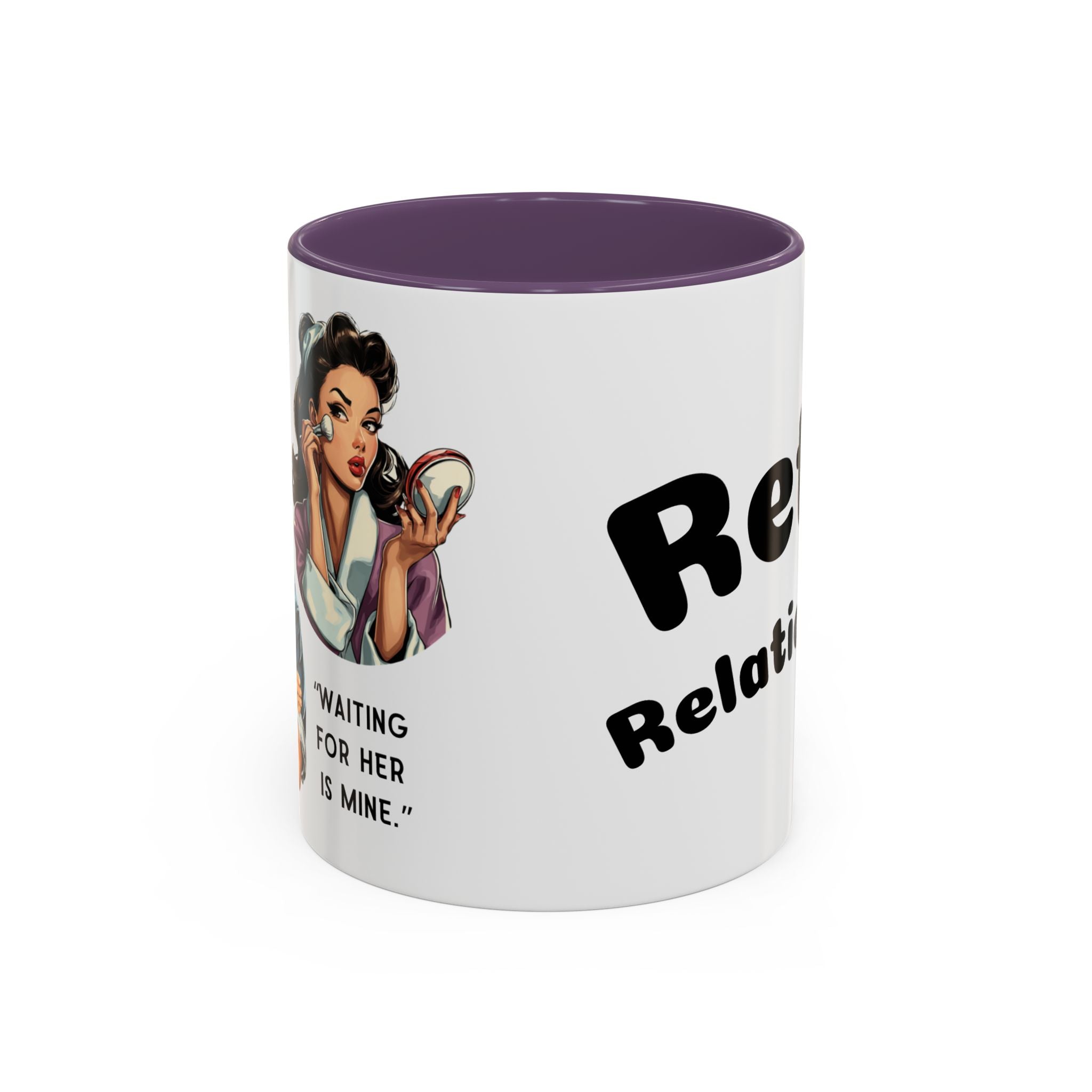 Retro Relationship Couple — ' Running Late Is My Thing/Waiting for Her Is Mine'