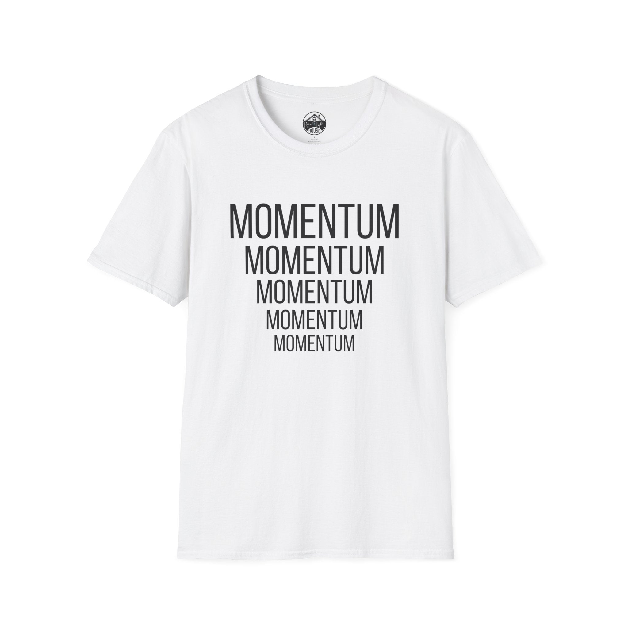 MOMENTUM — Strength or Force Gained by Motion | Rebel Light House On Demand Graphic Tee