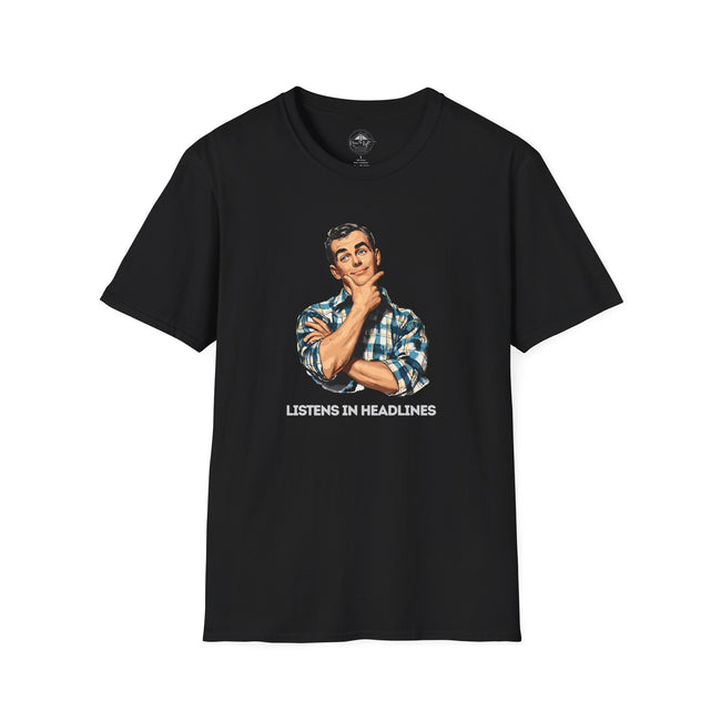 Retro Relationship — 'Listens in Headlines' Men's Graphic Tee