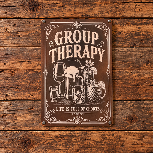 GROUP THERAPY — Metal Sign