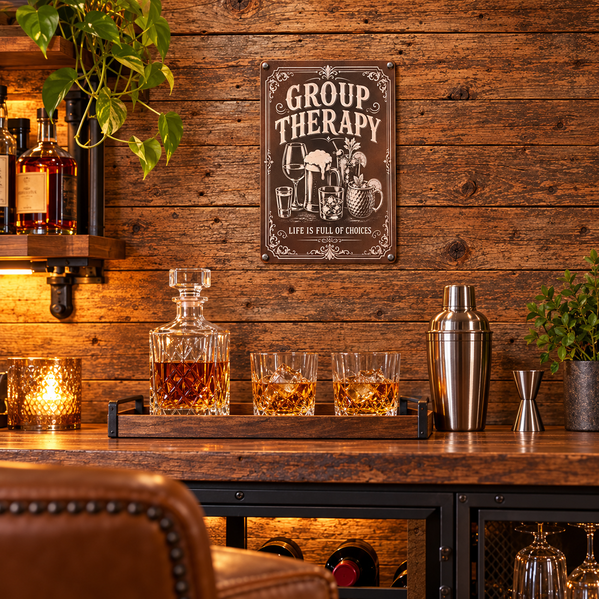 GROUP THERAPY — Metal Sign