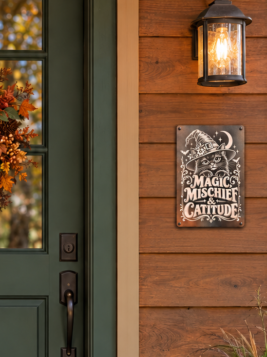 MAGIC, MISCHIEF AND CATTITUDE — Metal Sign