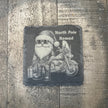NORTH POLE NOMAD — SANTA ON MOTORCYCLE — Slate Coaster 2-Pack