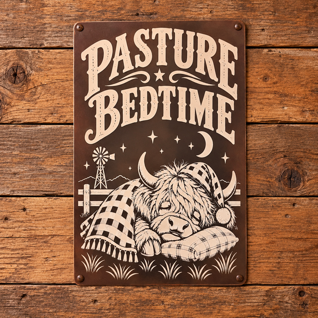 PASTURE BEDTIME — Metal Sign