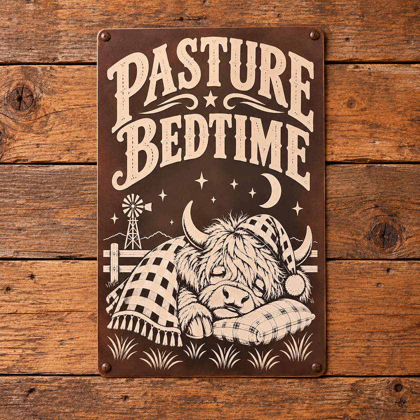 PASTURE BEDTIME — Metal Sign