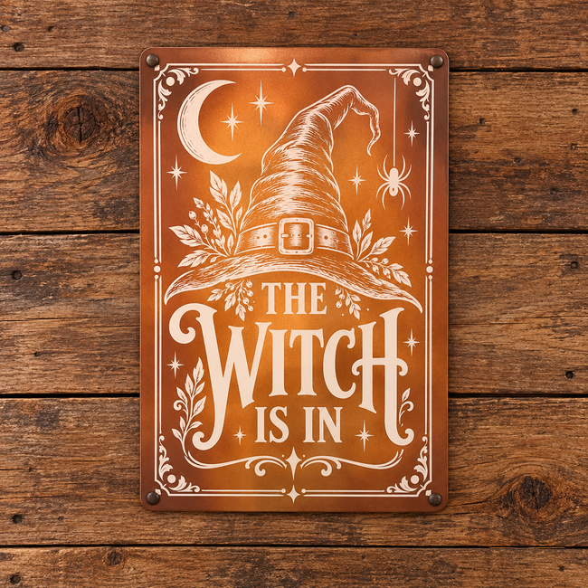 THE WITCH IS IN — Metal Sign
