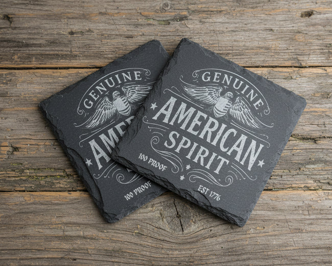 GENUINE AMERICAN SPIRIT-MINDSET SLATE COASTERS