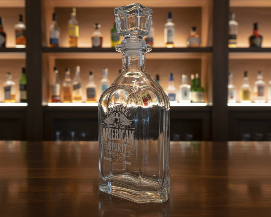 GENUINE AMERICAN SPIRIT DECANTER AND GLASS GIFT SET