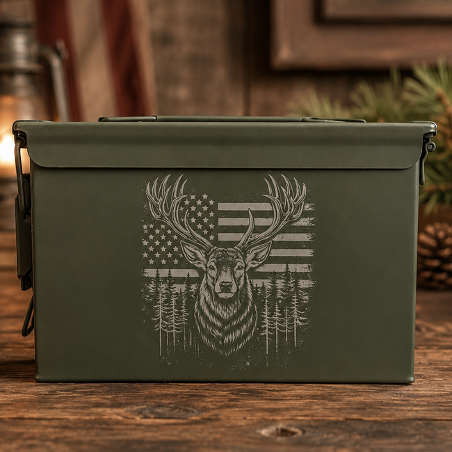 STAR SPANGLED ANTLER AMMO CAN