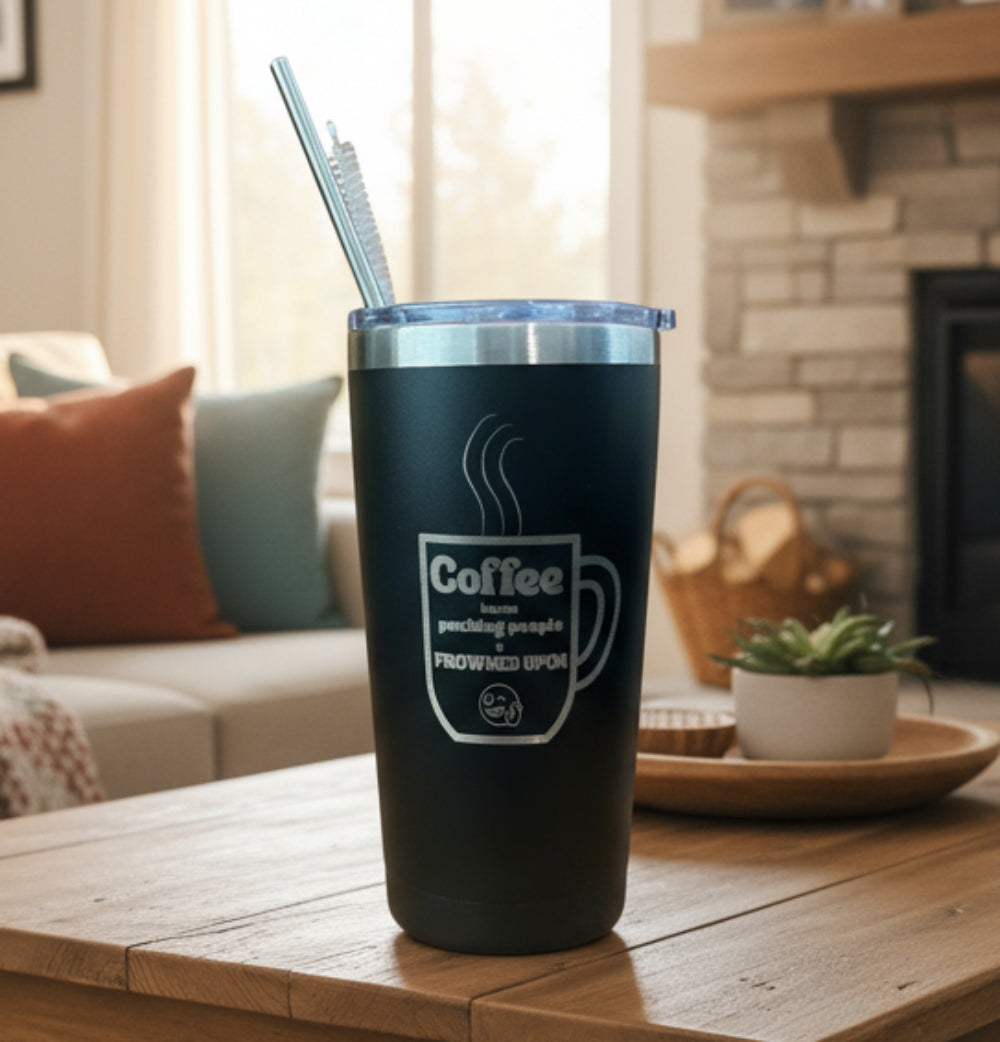20oz Tumbler Coffee Because Punching People In the Face is frowned Upon