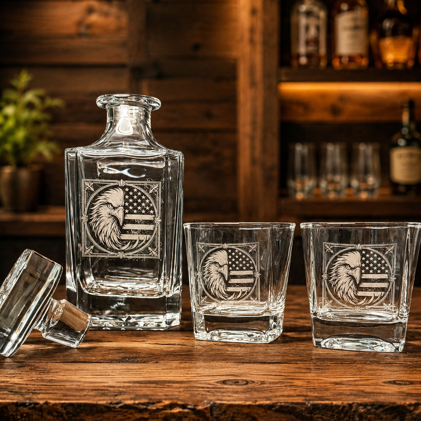 THE PATRIOT EAGLE DECANTER SET