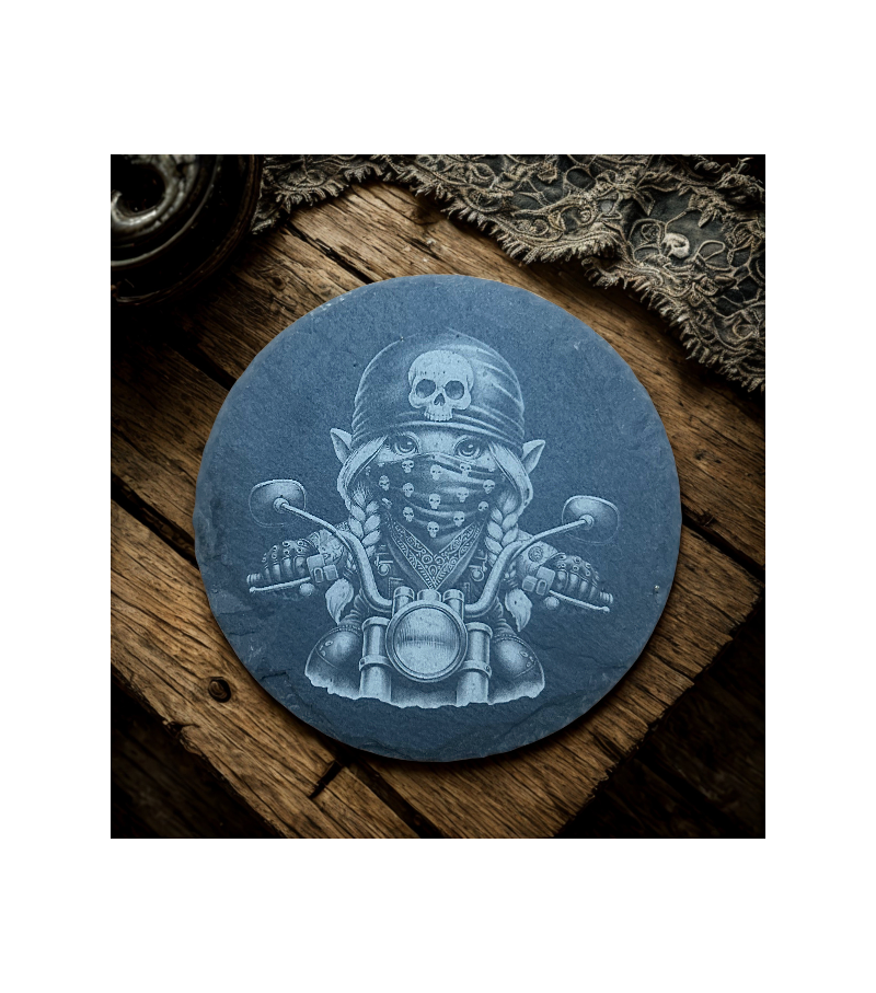 GNOME BIKER BRAIDS — Slate Coaster 2-Pack
