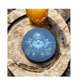 Gnome Biker Male with Rocker Hands-Slate Coaster Round