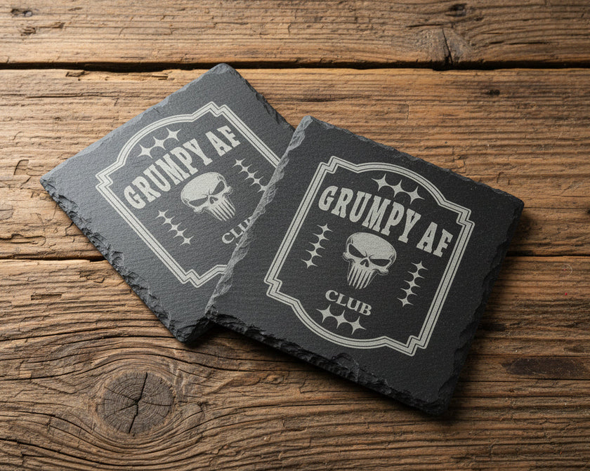 GRUMPY AF CLUB-MINDSET SLATE COASTERS