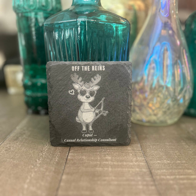 OFF THE REIGNS — CUPID CASUAL RELATIONSHIP CONSULTANT — Slate Coaster 2-Pack