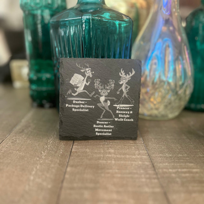 OFF THE REIGNS — 3-Design Slate Coaster Set | 3-Pack