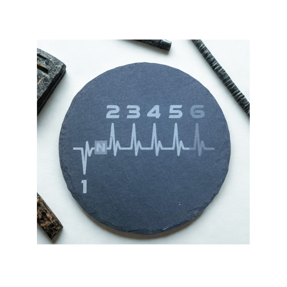 Heartbeat Gearshift-Slate Coaster