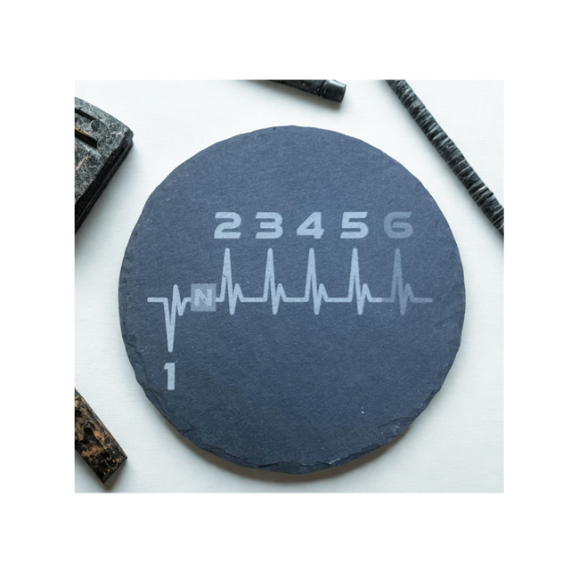 Heartbeat Gearshift-Slate Coaster