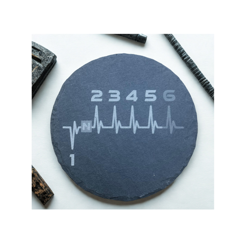 Heartbeat Gearshift-Slate Coaster