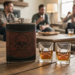 WHATS YOUR POISON-CROSS BONES-FLASK AND SHOT GLASS GIFT SET